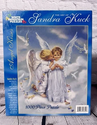 White Mountain Puzzle, Angel Kisses, 1000 pc, NIB, 24" x 30 “ Art by Sandra Kuck - Image 1 of 4