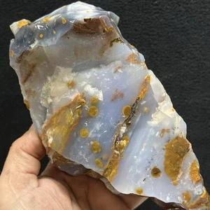 2 Pfund 15 Unzen Blue Ice gepunkteter Achat. Madras Oregon Lapidar grob für Kabinen #10 - Bild 1 von 14
