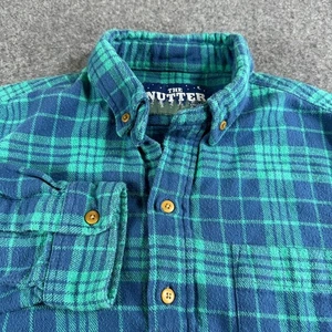 The Nutter by Chubbies Mens Medium Flannel Shirt Pullover Blue Green Plaid - Picture 1 of 8
