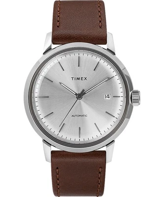 Orologio Automatico Uomo TIMEX MARLIN TW2T22700 Pelle Marrone Silver - Imagen 1 de 3