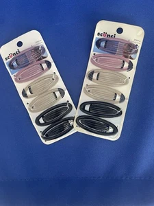 * CONAIR SCUNCI * 6 PACK OF HAIR CLIP BARRETTES * LOT OF 2 PACKS HAIR PINS - Picture 1 of 2