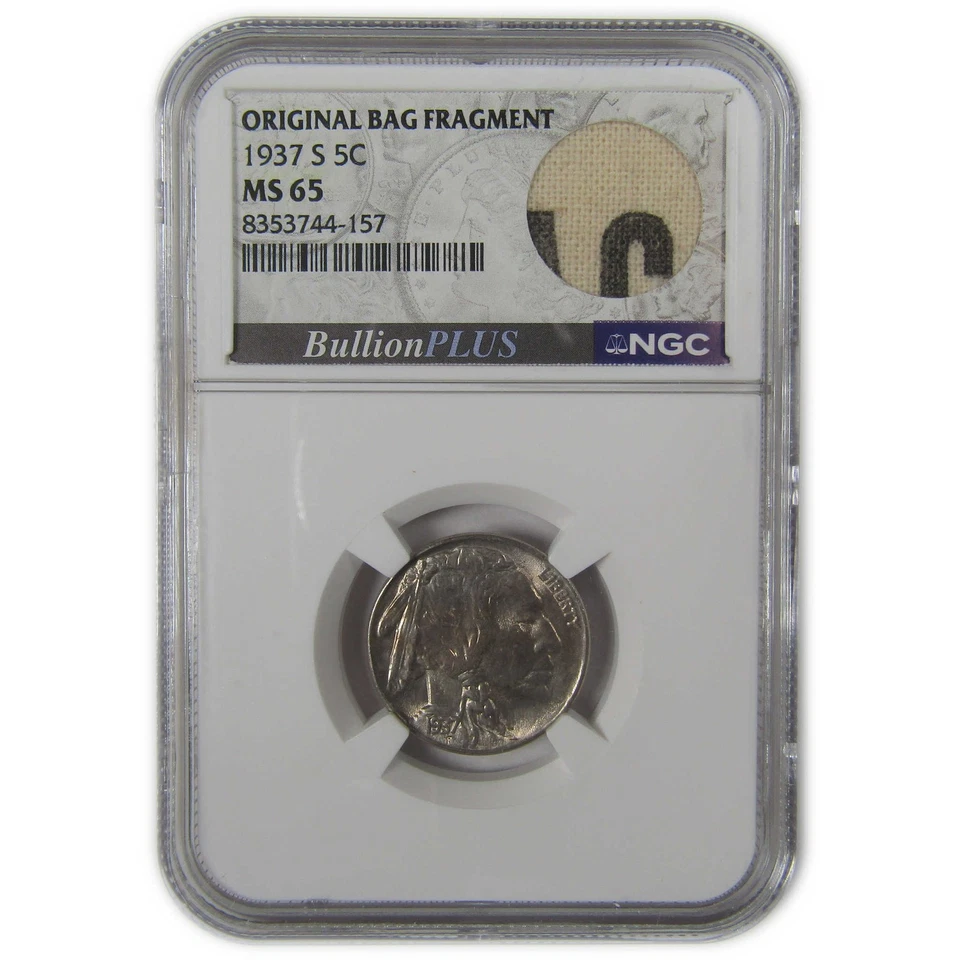 1937 S Indian Head Buffalo Nickel MS 65 NGC Bag Fragment SKU:I22656 - Image 1 of 4