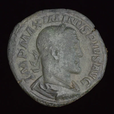 Roman Bronze Coin -- Maximinus Thrax Sestertius - Image 1 of 2