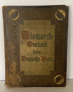 German Historical Book Bismark Denkmal 1895 Work Book In Werner Company Antique - Picture 1 of 16