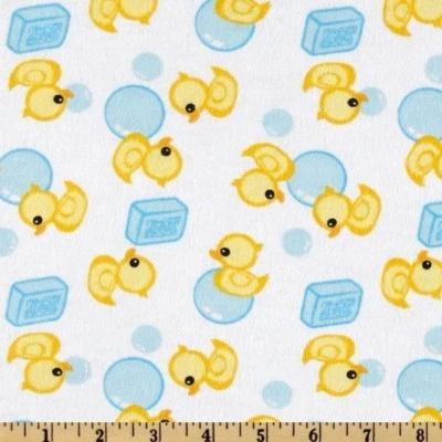 BTHY Just Ducky Duck - Duck Soap White Cotton Fabric By Half Yard David Textiles - Image 1 of 2