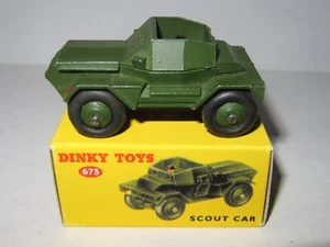DINKY TOYS - No.673 SCOUT CAR & REPRO BOX - Picture 1 of 10