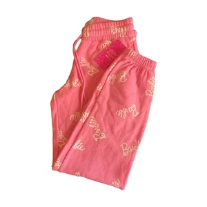 Barbie Pink White Jr Joggers Sweatpants Size XS/XCH/TP Drawstring Pockets - Picture 1 of 9