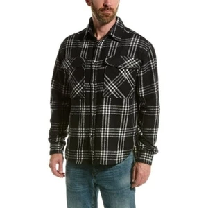 SVRN Code Men's S Button Closure River Shirt In Black Plaid - Picture 1 of 3