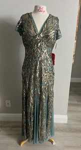 R&M Richards Women's Sequin-Embellished Evening Dress– Short Sleeve One Piece - Picture 1 of 5