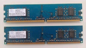 2x Nanya NT256T64UH4A0FY-37B 256MB PC2-4200 DDR2 DIMM PC4200U-444-12-C1 = 512MB - Picture 1 of 5