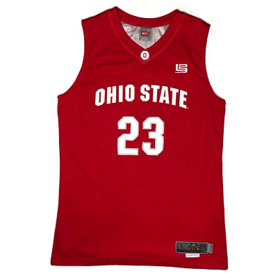 Camiseta deportiva de baloncesto Ohio State Buckeyes Nike Elite roja 23 lbj logotipo de LeBron James L Foto 1 de 4