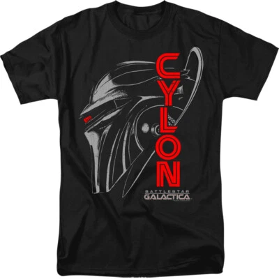 Camiseta gráfica BATTLESTAR GALACTICA CYLON FACE con licencia para hombre adulto SM-6XL Foto 1 de 2