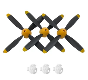 3pcs 4-Blade Propeller, with Saver and Adapter for Volantex P51D RC Plane(blue） - Picture 1 of 4