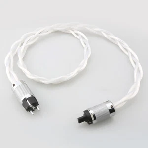 8N OCC HiFi Audio Power Cable US EU AU UK Figure 8 Female Silver Plated Cord  - Picture 1 of 27