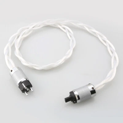 8N OCC HiFi Audio Power Cable US EU AU UK Figure 8 Female Silver Plated Cord  - Image 1 of 4