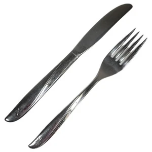 Cuchillo y tenedor de cena juvenil de acero inoxidable TWIN STAR Oneida Betty Crocker - Imagen 1 de 2