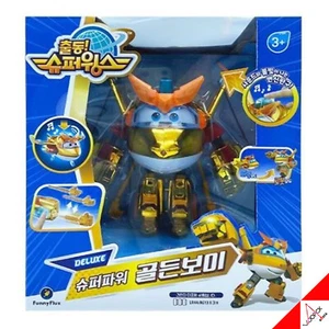 Super Wings Season6 Deluxe Special Golden Boy Transformer Robot Toy Sound LED - Picture 1 of 6