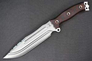 Busse Custom  Nuclear Hell Razor 2 .21" Satin/Comp INFI, Red/Black G10 Handle - Picture 1 of 13