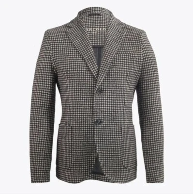 Circolo 1901 Men's Cotton Unstructured Houndstooth Blazer Coat Jacket Brown 50 M - Image 1 of 4
