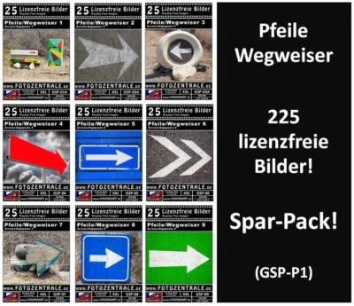 225 Lizenzfreie Profi-Bilder Pfeile Wegweiser Royalty Free Photoshop DVD - Bild 1 von 4