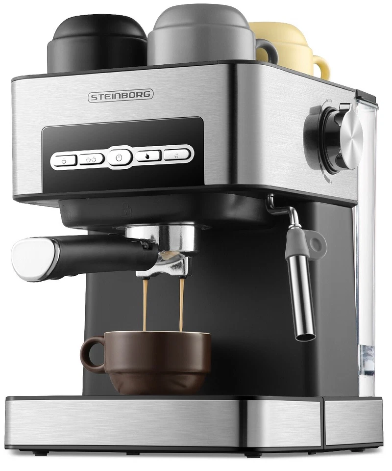 Espresso Maschine Kaffeemaschine Cappuccinomaschine Milchaufschäumer Siebträger - Bild 1 von 4