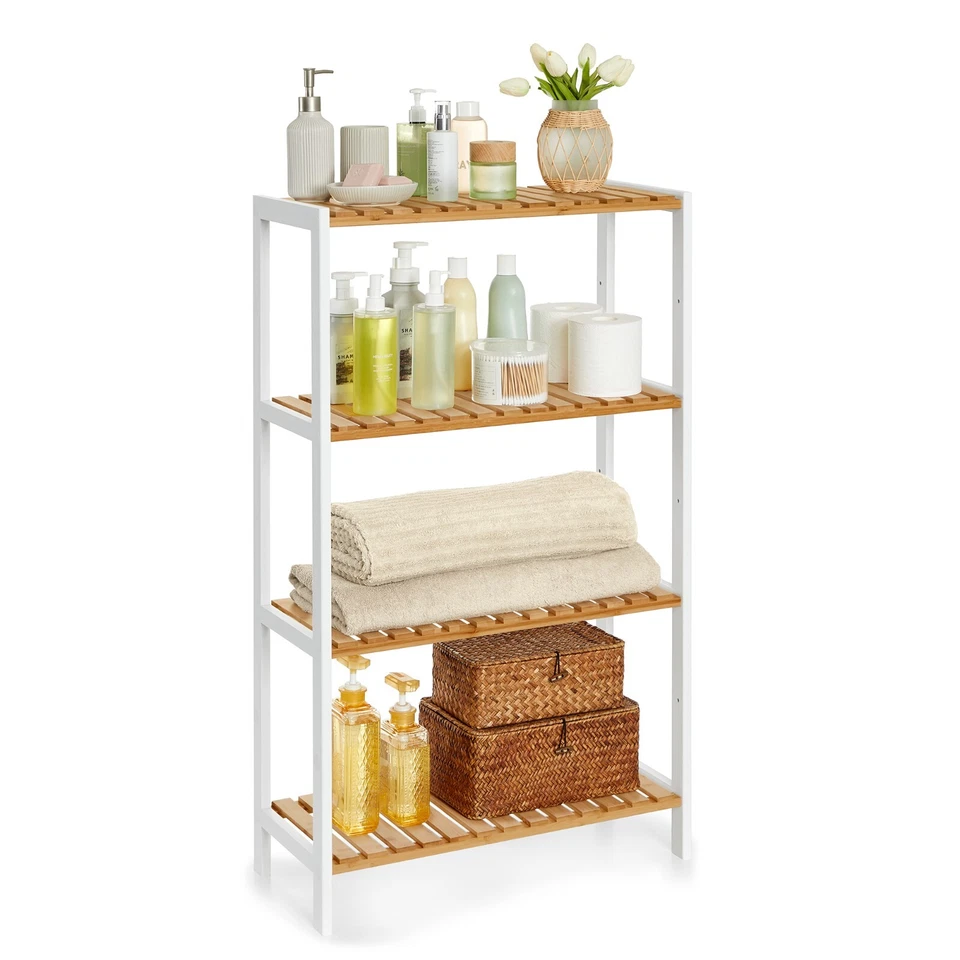 Badezimmerregal, Badregal, Standregal aus Bambus, 26 x 60 x 100 cm - Bild 1 von 1