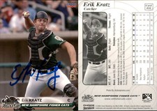 Erik Kratz Signed 2006 Choice New Hampshire Fisher Cats #10 Card Auto AU