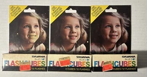 Vintage Sylvania Blue Dot Flash Cubes 3 Boxes with 3 Cubes in Each New Old Stock - Picture 1 of 3