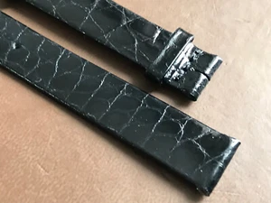 Genuine Longines Alligator Shiny Slim Leather Strap Black 13mm L682111475 13/12 - Picture 1 of 7