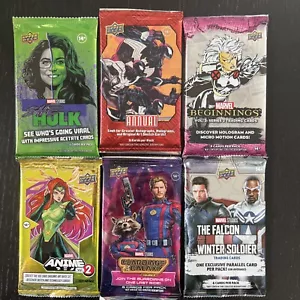 6x Marvel Sealed Packs Lot - Hulk Annual Beginnings Falcon Winter Galaxy Anime - Bild 1 von 14