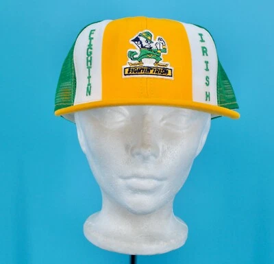 De colección Nuevo de Lote Antiguo 1980 Fightin Irish AJD Lucky Stripes Snapback Sombrero Deportivo Talla L Años 80 Foto 1 de 4