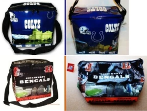 1 Cooler Bag NEW Insulated Lunch Box Tote Official NFL 10" x 7" Bengals or Colts - Picture 1 of 3