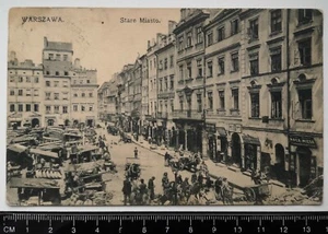 RARO! 1911 VARSAVIA Stare Miasto Strona Vschodnia Varsavia Polonia Cartolina PC - Foto 1 di 2