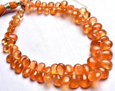 105,20 CT 7" GRANADA LARANJA SUPER QUALIDADE contas lisas em forma de pêra 11x9 a 5x4 mm - Imagem 1 de 3