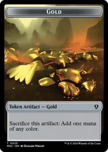Gold & Kobolds of Kher Keep Double-Sided Token 25 & 12 MTG Commander MKC NP - Picture 1 of 2