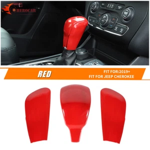 Cubierta de cabeza de perilla de cambio de marchas interior central roja para Jeep Cherokee 2019+ accesorios - Imagen 1 de 8