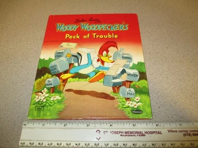 Whitman TELL A TALE NM+ WOODY WOODPECKER PECK 1954,Little Golden Book comic - Image 1 of 2