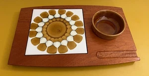 Vintage Alan WALLWORK Ceramic Tile on Teak Board WYNCRAFT English 1970s Design - Picture 1 of 15