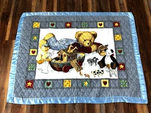 Blue Jean Teddy Babydecke Daisy Kingdom Arche Noah Vintage 1990er - Bild 1 von 9