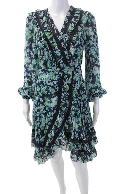 Mini Vestido Floral Zimmermann Para Mujer Mangas Largas Encaje Envolvente Talla 1 Foto 1 de 4