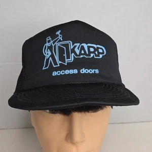 Vintage Foam Mesh Hat KARP ACCESS Doors Business Promo Black Snapback Cap - Picture 1 of 5
