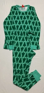 HOLIDAY LANE women's tree stamp sleepwear set pajama GREEN M - Picture 1 of 4