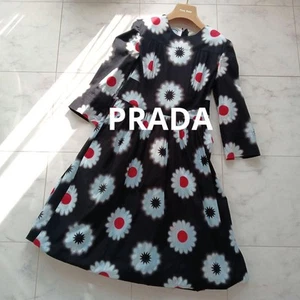 PRADA Floral Pattern - Sleeve Knee-Length Dress Cotton - Picture 1 of 11