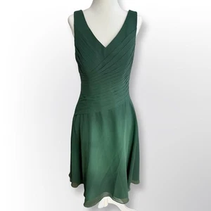Azazie Dark Green A-Line Dress | Size 6 - Picture 1 of 7