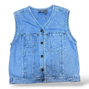 Vintage Lizwear Jeansweste Damen klein 100 % Baumwolle Knopfleiste blaue Jeans Y2K - Bild 1 von 8