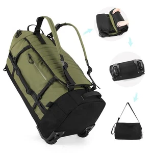 29" 86L Foldable Wheeled Duffle Bag, Waterproof Travel Rolling Backpack with ... - Picture 1 of 9