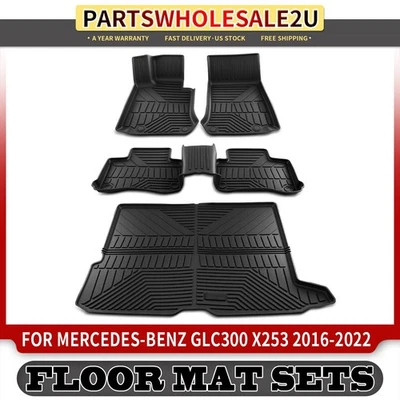4x Alfombrillas delanteras y traseras revestimiento maletero carga para Mercedes-Benz X253 GLC300 negras Foto 1 de 4