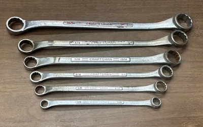 Juego de llaves de desplazamiento de extremo de caja doble Craftsman de colección de 3/8" a 1" EE. UU. 🇺🇸 usadas  Foto 1 de 4