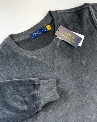 Polo Ralph Lauren Pullover Terciopelo Gris Poni Cremallera Lateral Sudadera Para Mujer M Nuevo Con Etiquetas Foto 1 de 4