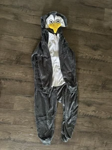 NEW Cozy Plush Grey Velour Penguin Sleepwear with Pockets Costume Animal Small - Picture 1 of 5